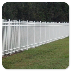 White Arch Spear Aluminum Fence