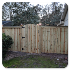 Premium Board on Board Cap Wood Privacy Fence with an Arch Gate: Longwood FL