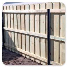 Board on Board Wood Privacy Fence with PostMaster Metal Posts