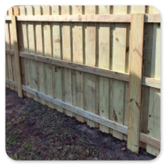 Board on Board Wood Privacy Fence with Covered PostMaster Metal Posts