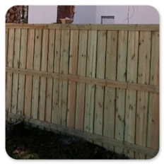 Inside of a Premium Board on Board Cap Wood Privacy Fence: Orlando FL