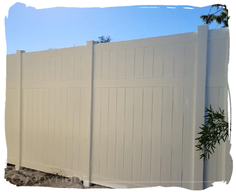 8' Tall Tan Vinyl Privacy Fence in Orange County FL