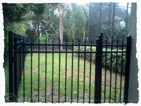 Black Aluminum Fence with Finial Picket Tops