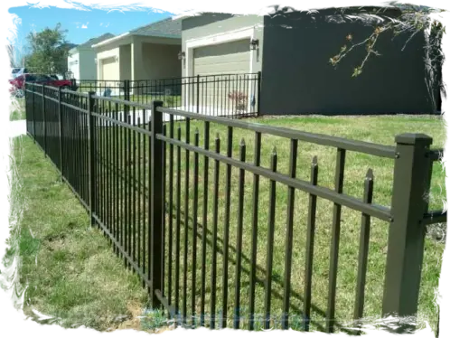 Bronze Box Spear Aluminum Fence
