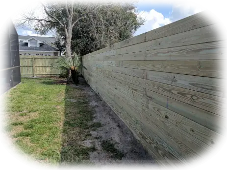 Horizontal Board Wood Fence