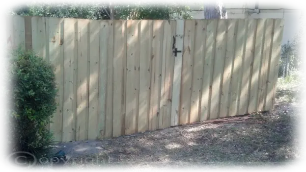 Board on Board Wood Privacy Fence Outside View
