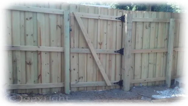 Board on Board Wood Privacy Fence Inside View