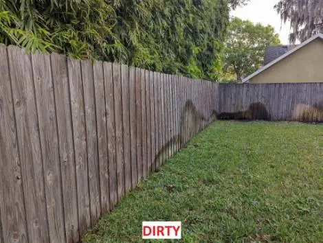 Irrigation Stained Wood Fence