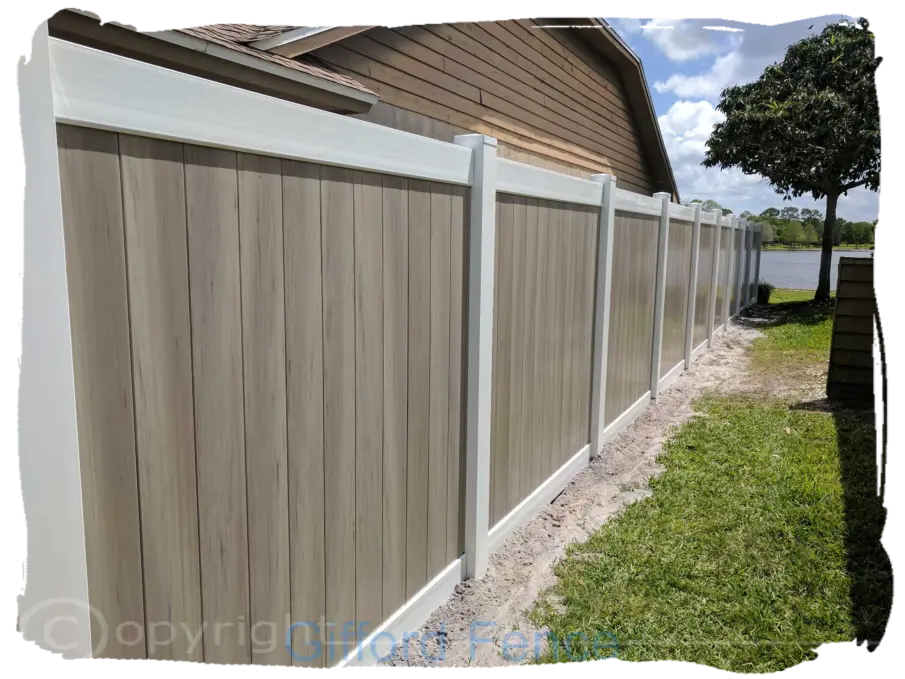 Two Tone Vinyl Privacy Fence in Longwood FL by Gifford Fence