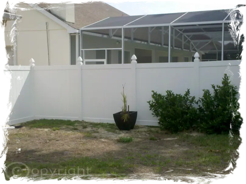 White Vinyl Privacy Fence in Lake Mary by Gifford Fence